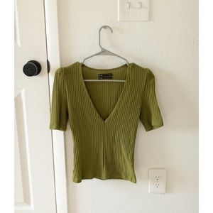 Urban Outfitters olive ribbed top